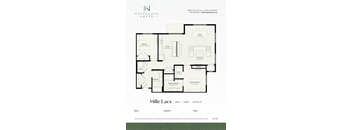 A floor plan for a 2 Bedroom, 2 Bathroom apartment at Northlake Lofts.