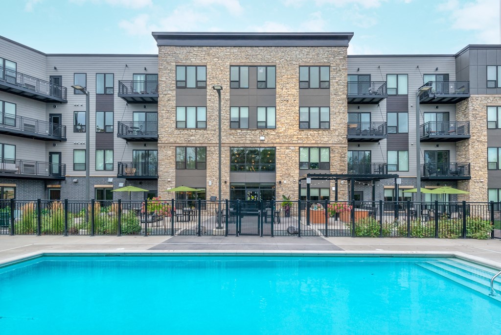 our apartments have a large swimming pool in front of our building