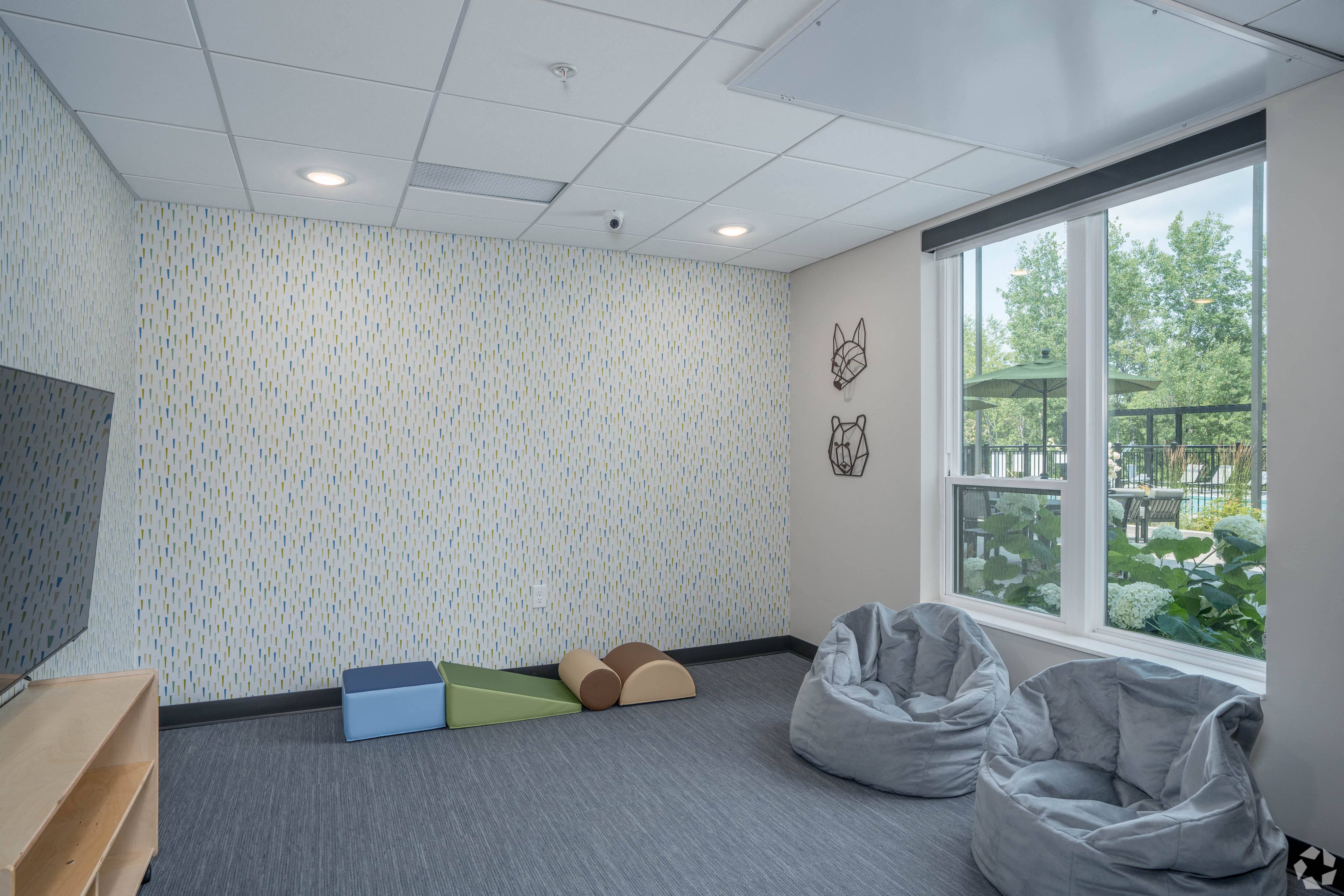 Kids lounge in exercise room