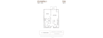 a floor plan of a unit with a bedroom and a bathroom