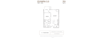 a floor plan of a unit with a bedroom and a bathroom