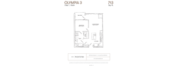a floor plan of a unit with a bedroom and a bathroom