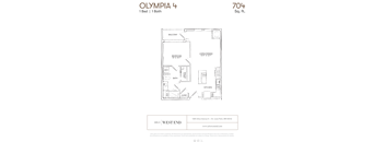 a floor plan of a unit with a bedroom and a bathroom