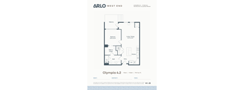 A floor plan for an apartment by Arlo West End.