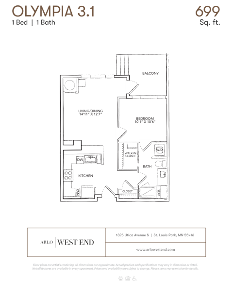 a floor plan of a bedroom apartment
