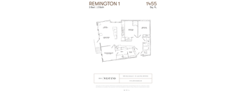 a floor plan of a unit with a bedroom and a bathroom