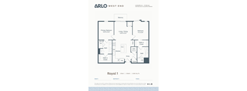 A floor plan for a property rental by Arlo West End.