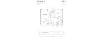 a floor plan of a two bedroom apartment with a bathroom and a closet