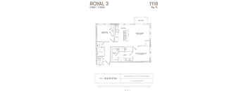 a floor plan of a unit with a bedroom and a bathroom