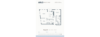 A floor plan for a property rental by Arlo West End.
