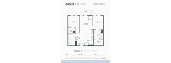 A floor plan for a property named Royal 6 by Arlo West End.