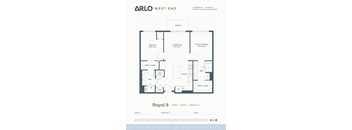 A floor plan for a property rental by Arlo West End.