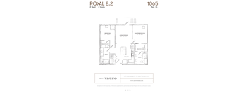a floor plan of a bedroom apartment with a bathroom and a closet