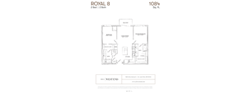 a floor plan of a unit with a bedroom and a bathroom