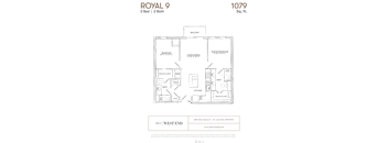 a floor plan of a bedroom apartment with a bathroom and a closet
