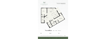 A floor plan for a property named Vermillion with 2 bedrooms and 2 bathrooms.