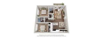 bedroom floor plan an in 3d