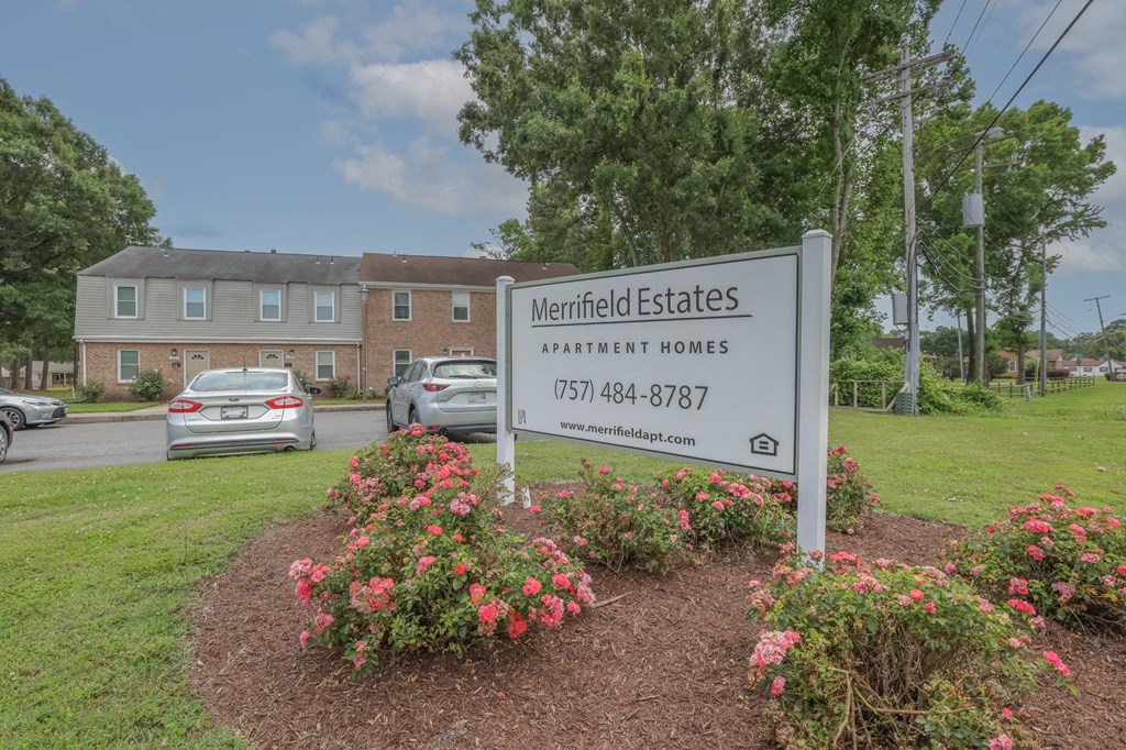 our sign in front of our building at the apartments for rent