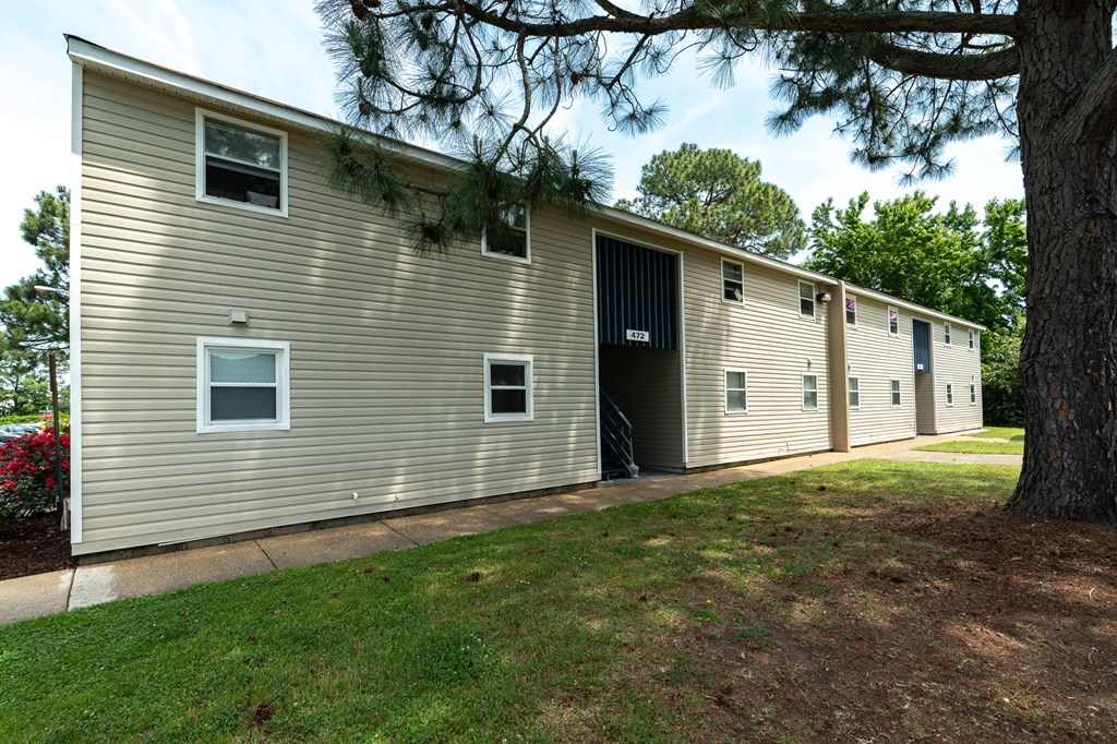 the outside of a building with its door open