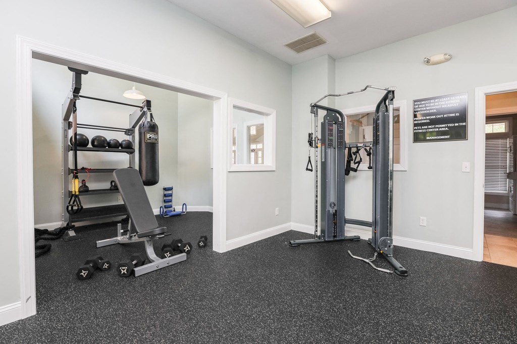 the gym at the preserve apartments