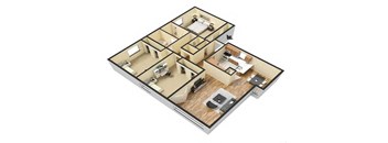 a floor plan with a bedroom and a living room
