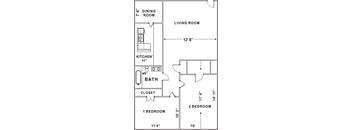 2 Bedroom 1 Bath
