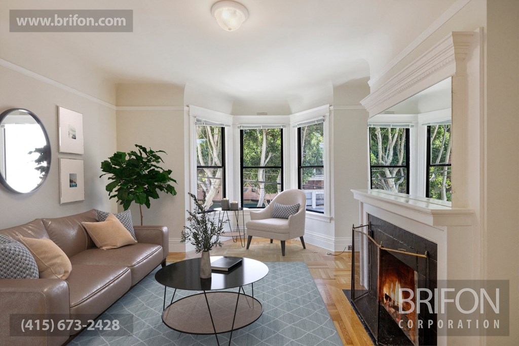Living Room with Bay Window