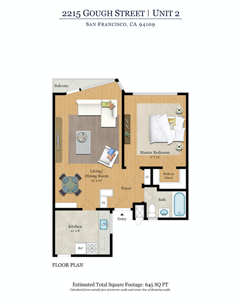 a floor plan of a unit with a bedroom and a living room