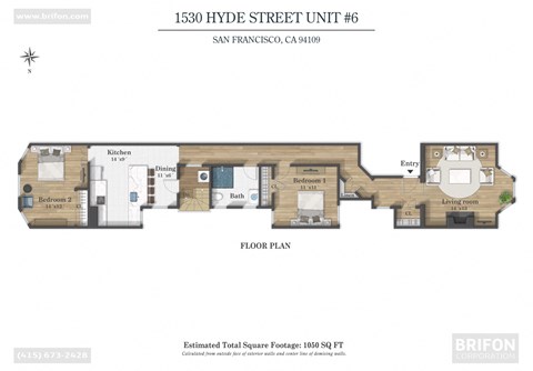 Floor plan for 1530 unit 6