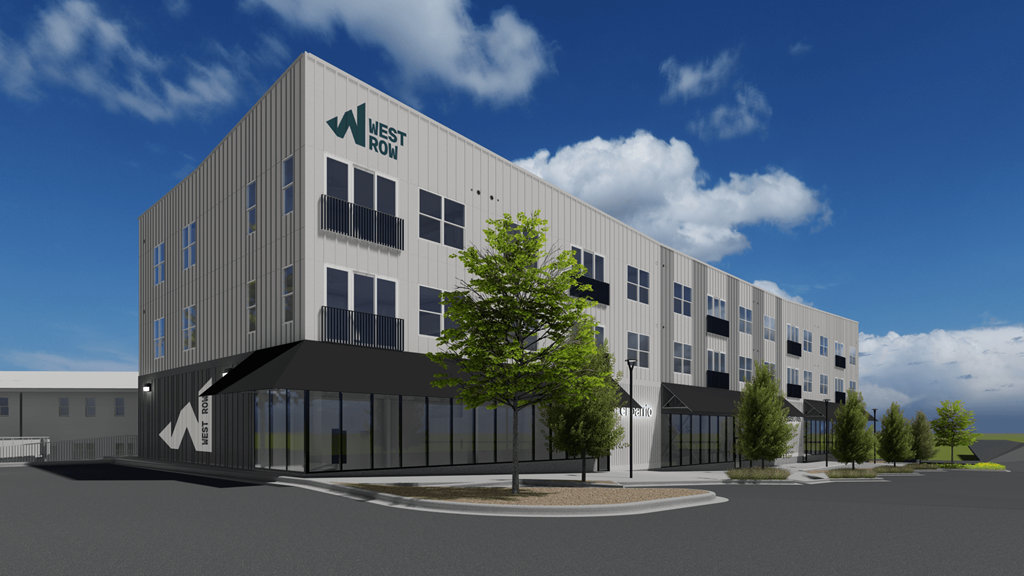 a rendering of the front of West Row Lofts and Townhomes in Birmingham, AL