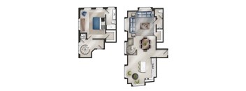 One Bedroom One and Half Bathroom B-15