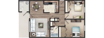 2 Bedroom, 1 Bath