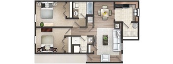 2 Bedroom, 2 Bathroom
