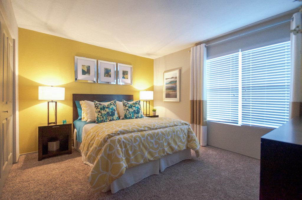 Bedroom With Expansive Window at The Metropolitan, Lexington, KY