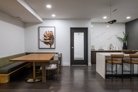 Open concept dining and kitchen area at 2020 Providence Apartments, Huntsville, AL