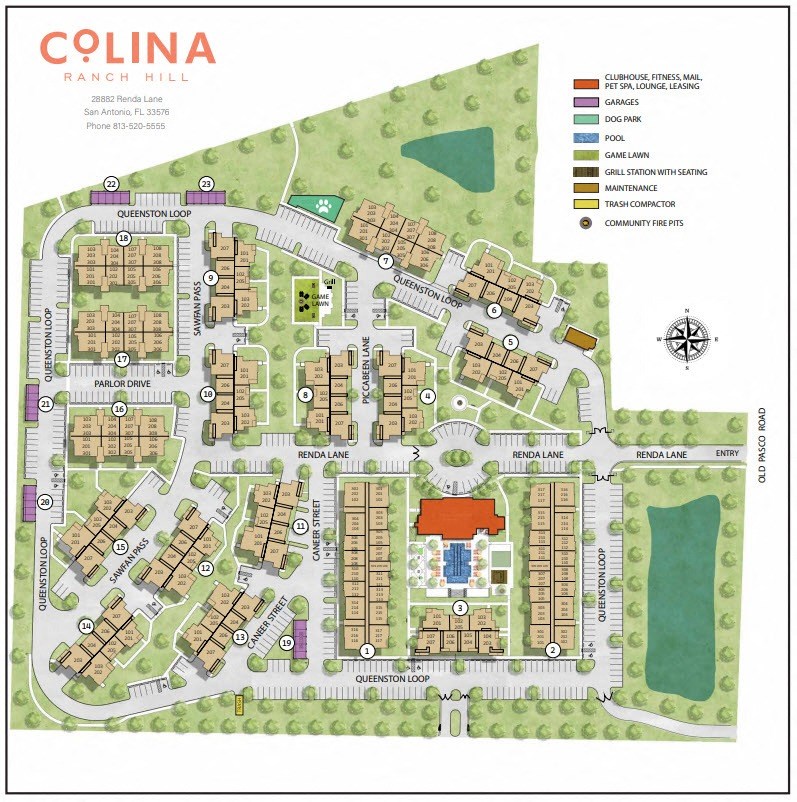 a map of the colina residences site plan