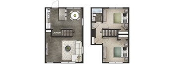 a floor plan of a two bedroom apartment