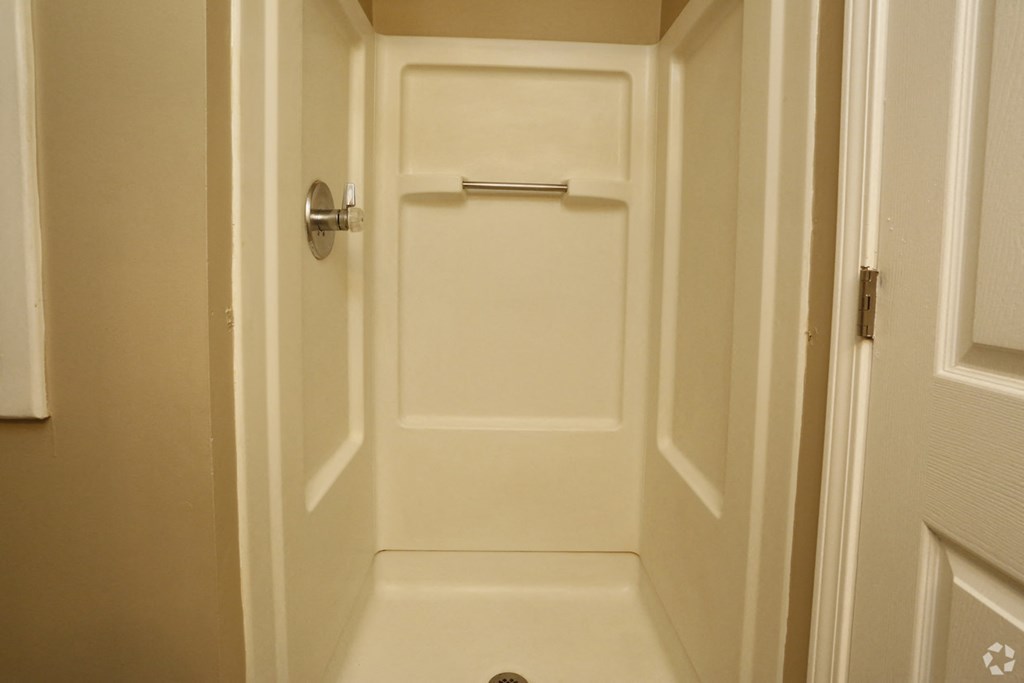 the door to the closet in the bathroom is open