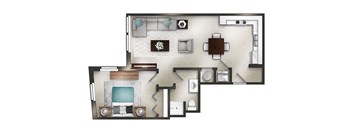 One Bedroom One Bathroom A-4