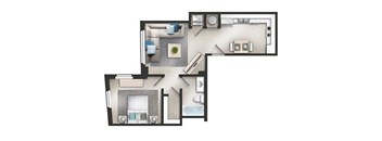 One Bedroom One Bathroom A-12