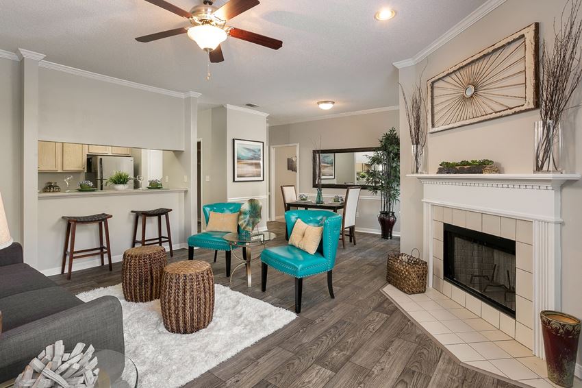 Open Concept Living and Dining at Village at Caldwell Mill in Birmingham, AL - Photo Gallery 1