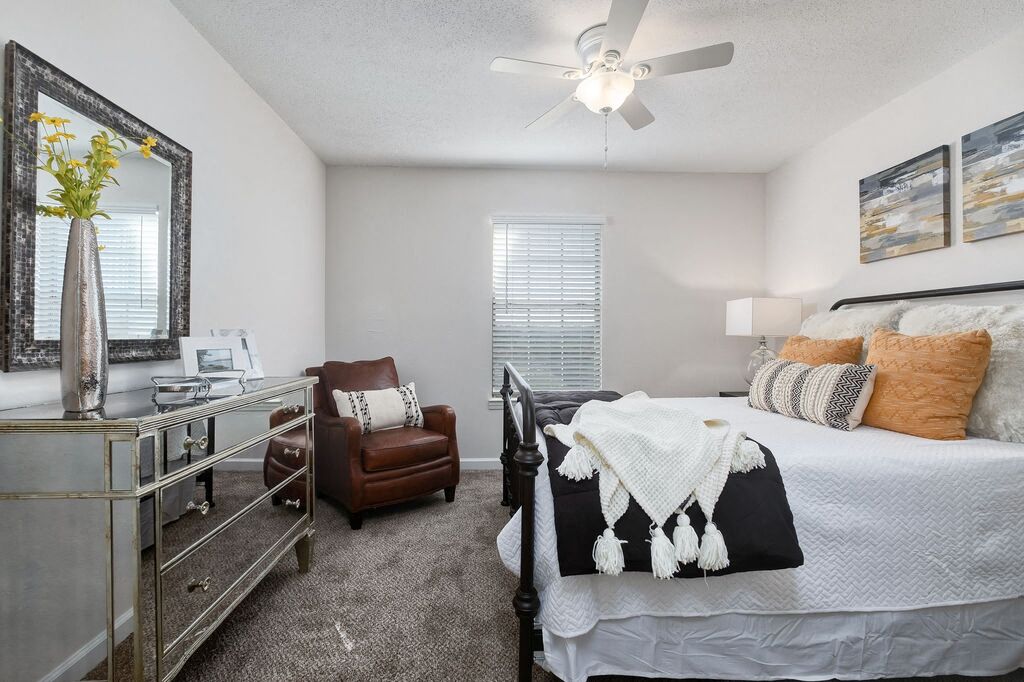 Bedroom With Ceiling Fan at The Union at Cooper Hill, Birmingham, AL, 35210