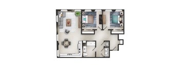 Two Bedroom One Bathroom B-6