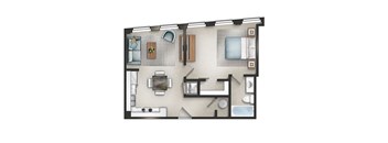 One Bedroom One Bathroom A-22