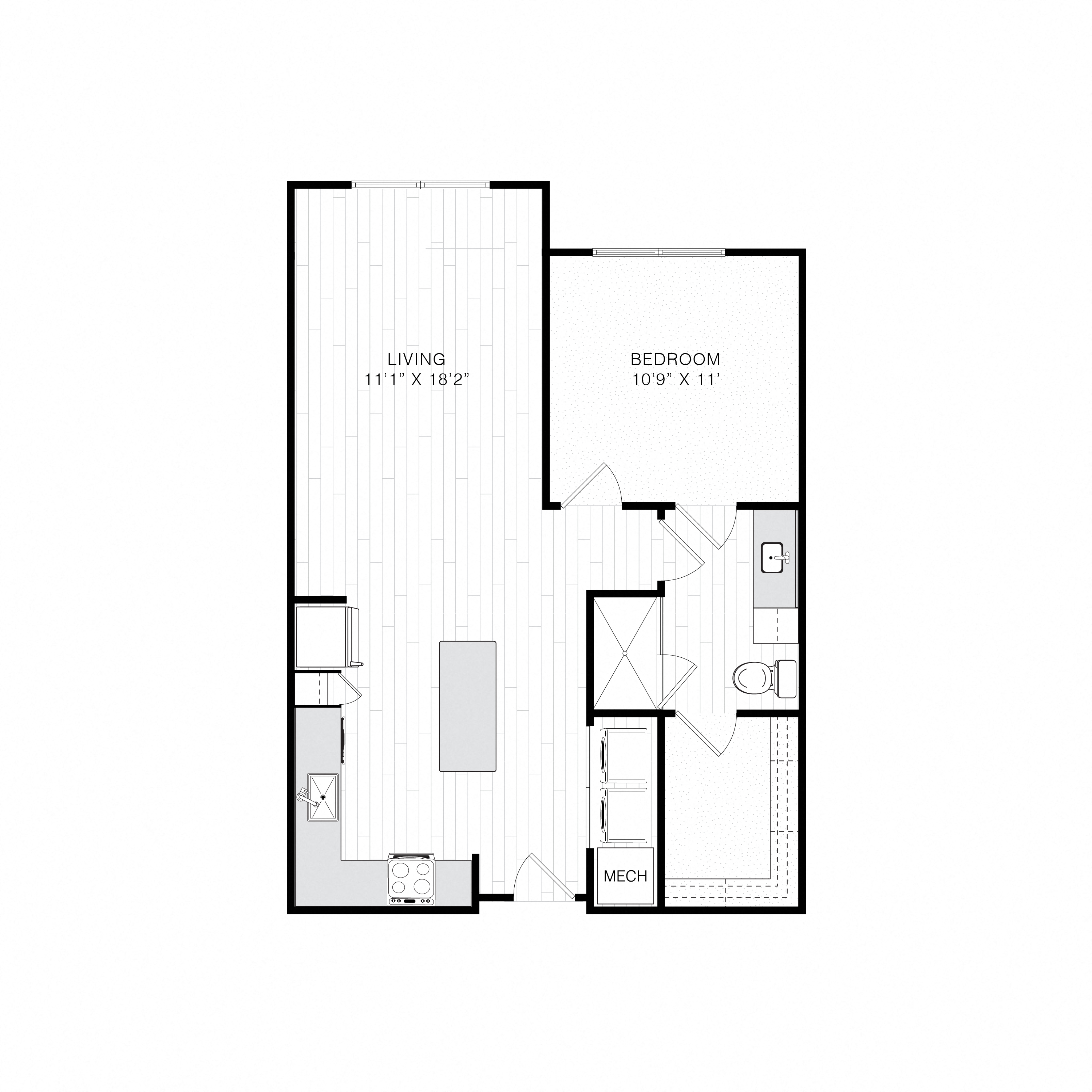 yz floor plan first level  the circlet apartments  670 sq ft