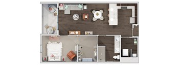 1 bed 1 bath floor plan Y at 20 Midtown, Birmingham, Alabama