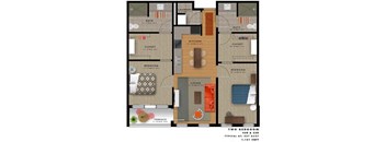 2 bedroom 2 bathroom Floor plan M at 20 Midtown, Birmingham, AL
