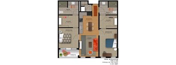 Two bedroom 2 bath floorplan at Reserve on 3rd Apartments, Birmingham, AL 35233