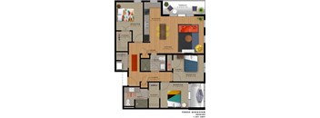 3 bedroom 3 bathroom floor planat 20 Midtown, Birmingham, Alabama