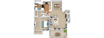 a floor plan of a house with a bedroom and a bathroom